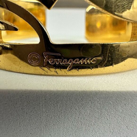 Salvatore Ferragamo Gold Tone Bangle Bracelet - Picture 4 of 9